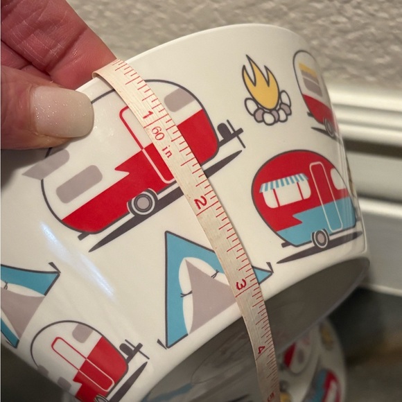 Zak! Design Melamine Camping Bowls Tent Bonfire Logs Airstream set of 2 - Picture 8 of 8